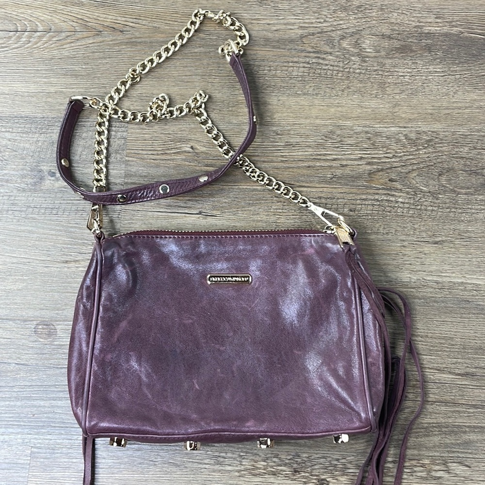 Rebecca Minkoff Mini 5 Zip Crossbody Bag Purse in Burgundy